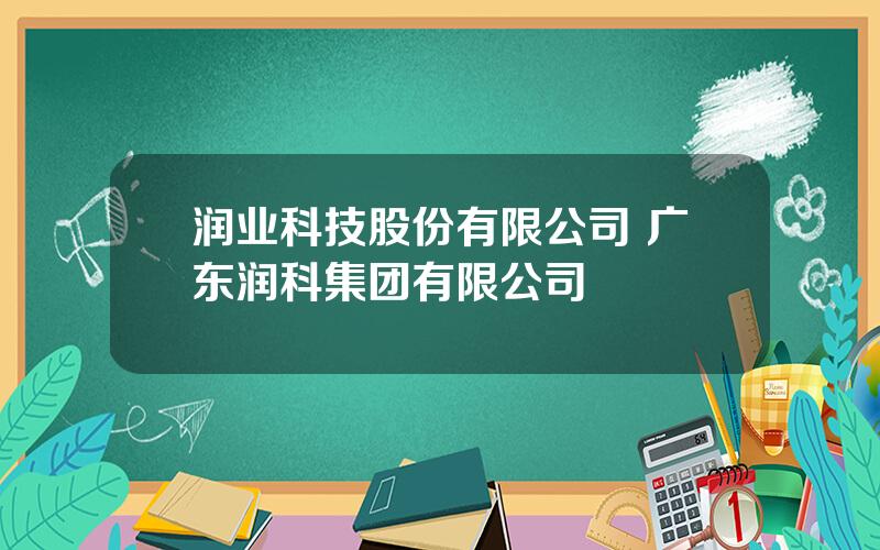 润业科技股份有限公司 广东润科集团有限公司